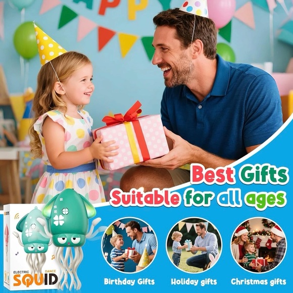 Dancing Squid Toy Tummy Time Toys Crawling Toys Wiggling Musical Standing Toy - Picture 10 of 10